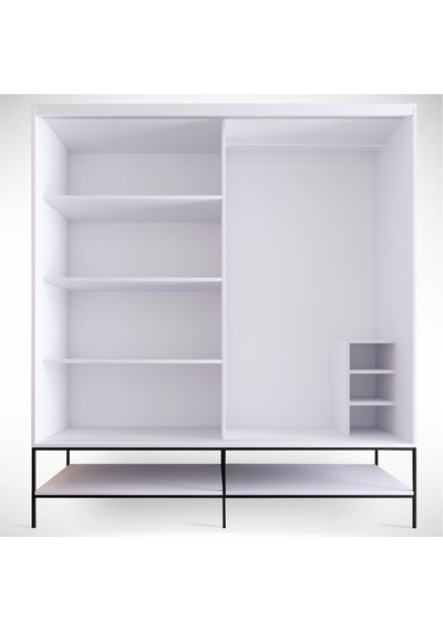Pasific Home Martin 2 Kapaklı Sürgülü Gardırop Elbise Dolabı Beyaz - Beyaz Mermer 190 CM
