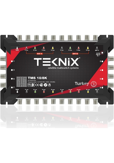 10x8 Kaskatlı Uydu Dağıtım Santrali Teknoline Multiswitch