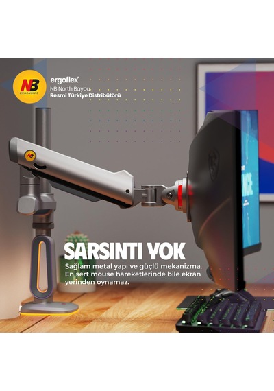 North Bayou Nb F7 Ergonomic Rgb Aydınlatmalı 32-60 İnch Büyük Ekranlar İçin Profesyonel 2026 Versiyon Monitör Sta
