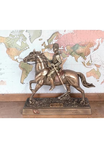 Veronese Mustafa Kemal Atatürk Atlı Bronz Renk Koleksiyon Figür 28cm