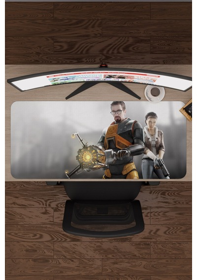 Half Life Kaymaz Dikişli Kauçuk Oyuncu Mousepad V1 - 90x40 Xxl Gaming Mouse Pad Fare Altlığı