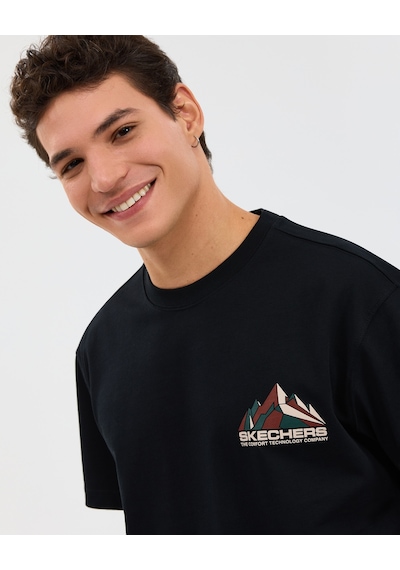Skechers M Graphic Tee T-shirt Erkek Siyah Tshirt S2610059-3817