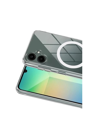 Newface Samsung Galaxy A06 Combo Sert Şeffaf Magsafe Kapak - Şeffaf