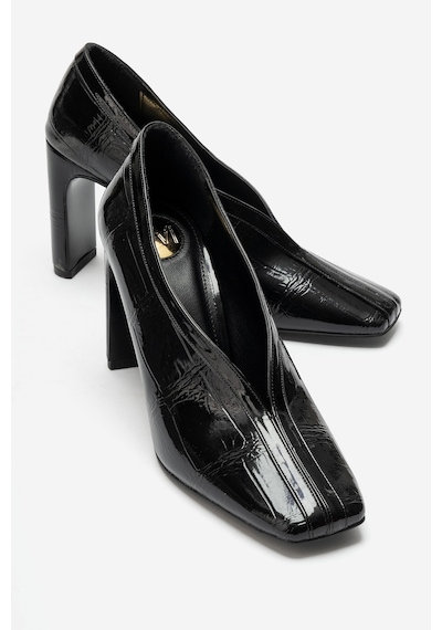 Luvi Shoes Nore Siyah Baskı Kadın Topuklu Ayakkabı