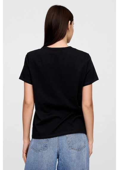 Gap V-ss Fav Crew Solid Kadın Tişört SIYAH