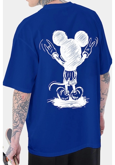 Unisex Usual Suspect Baskılı T-shirt Mavi