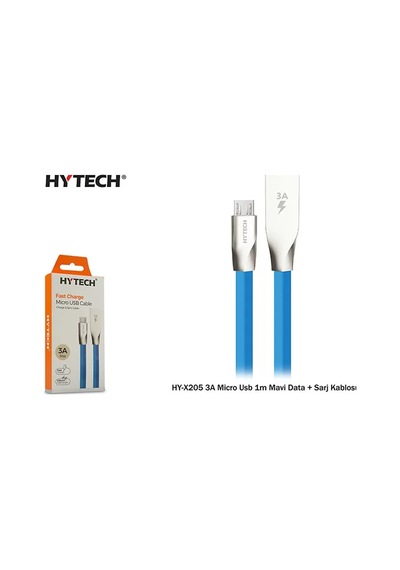 Hytech Hyx205 3a Micro Usb 1m Data + Sarj Kablosu,mavi