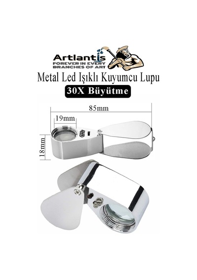 Işıklı Lup Büyüteç Mercek 30x Büyütme 21 Mm 1 Adet 30x Kuyumcu Takı Lupu Paslanmaz Çelik Optik Kaliteli Taşınabilir Lup