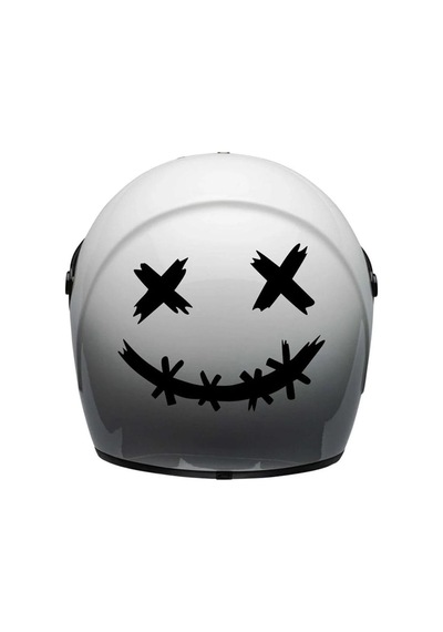 Dikenli Gülen Yüz Araç, Araba, Oto, Motorsiklet, Kask, Laptop, Cam Sticker 12x15 Cm 1