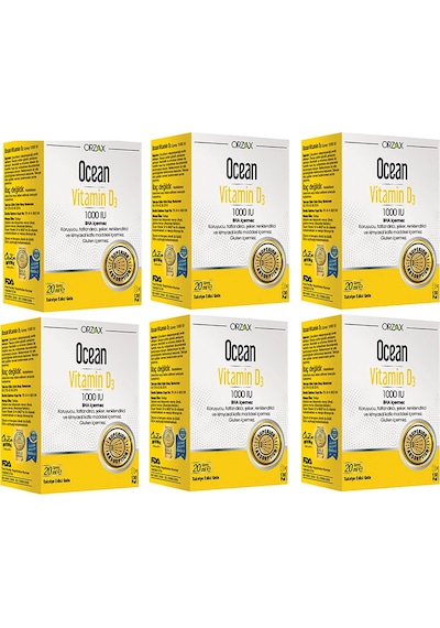 Ocean Vitamin D3 1000 Iu 20 Ml Sprey 6 Adet