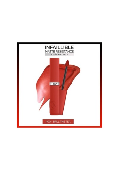 L'Oréal Paris Infaillible Matte Resistance Likit Mat Ruj 400 Spill The Tea
