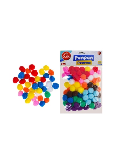Ponpon 2 Cm 50 Li Karışık Renk Bubupon002
