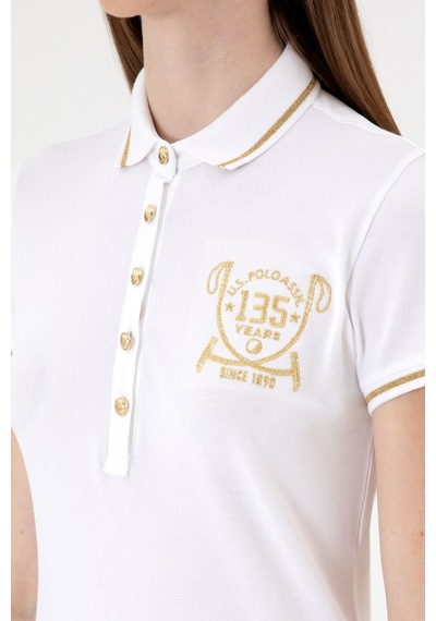 U.S. Polo Assn. Kadın Beyaz Polo Yaka Tişört 50300676-VR013