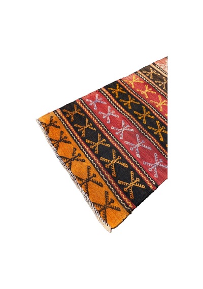 El Dokuması Kök Boya Cicim Kilimi 57x110 Renkli %100 Yün Kilim