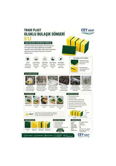 Oluklu Bulaşık Süngeri 25 Adet - 930452864