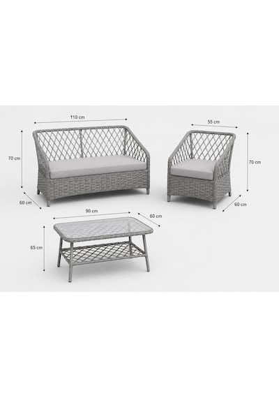 Omit Pazar Aura Gri Rattan Bahçe Balkon Oturma Takımı 2+1+1 Cam Sehpalı Balkon, Bahçe, Teras Ve Ofis Bekleme Alanı Omit Pazar Aura Gri Rattan Bahçe Balkon Oturma Takımı 2+1+1 Cam Sehpalı Balkon, Bahçe, Teras Ve Ofis Bekleme Alanı