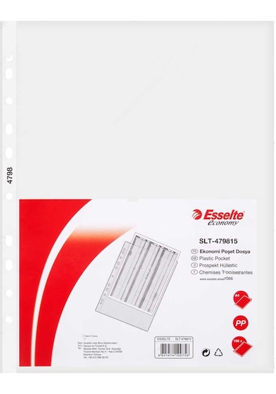 Esselte Poşet Dosya A4 Şeffaf Slt-4798 100 Lü Paket