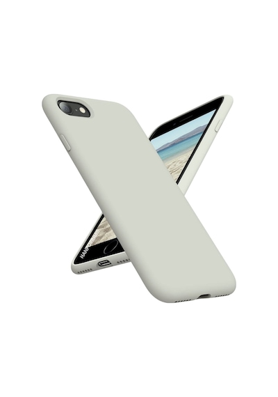 Apple iPhone 8 Uyumlu Silikon Kılıf - Pastel Renk Tonu Kamera Korumalı Esnek Kapak - Gri