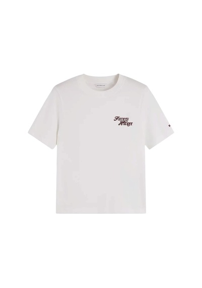 Tommy Hilfiger Scrıpt New Reg C-nk S/s Tshırt Kadın Beyaz T-shirt - Ww0ww52360