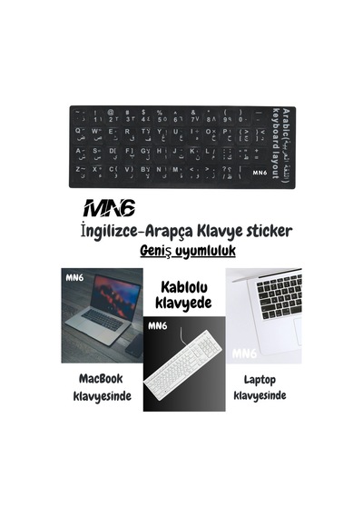 Mn6 Map01 Arapça Klavye Etiketi/silinmez-100 Adet/notebook-pc Uyumlu/arapça Klavye Sticker