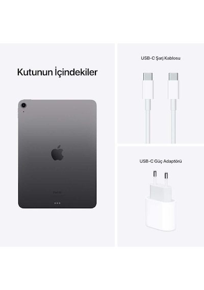 Apple iPad Air 2022 (5. Nesil) MM9C3TU/A Wi-Fi 64 GB 10.9" Tablet Uzay Grisi