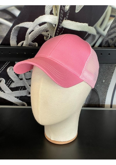 Hamze Basic Düz Fileli Yazlık Beyzbol Cap Şapka Pembe