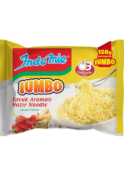Indomie Noodle Jumbo 120 Gr Tavuklu Ve Sebzeli 12 Li Karma Paket