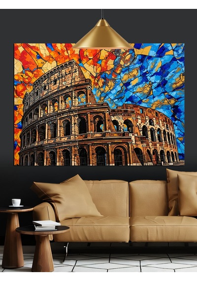 Antik Roma Kolezyum Sanat Dekoratif Kanvas - Mdf Ahşap Tablo