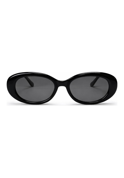 Jurvin Siyah Retro Oval Kalın Kemik Çerçeve Unisex Uv400 Vintage Retro Güneş Gözlüğü