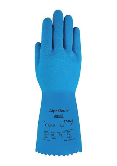 Ansell Alphatec 87-029 Kimyasal Dayanıklı, Doğal Kauçuk Lateks El