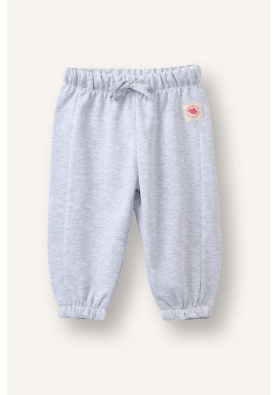 Defacto Regular Fit Kalın Kumaş Ayıcık Armalı Pantolon Kız Bebek I0605a526augr421 Gri-gr421