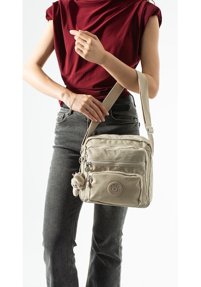 571 Collections Ultra Hafif, Çok Cepli , Çok Bölmeli Çapraz Askılı Postacı Çanta Spor, Seyahat, Gündelik Bej Model: 571-6u