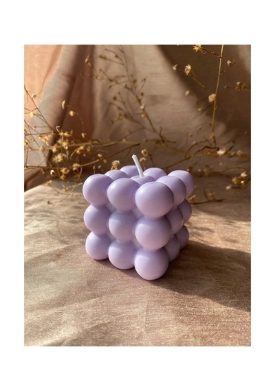 Modern Bubble Küp Mum Mor Dekoratif Mum 1 Adet Mor