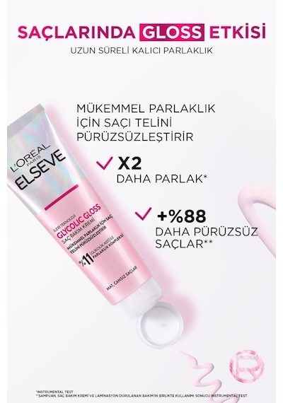 Elseve Glycolic Gloss Mükemmel Parlaklık Saç Kremi 150 ML