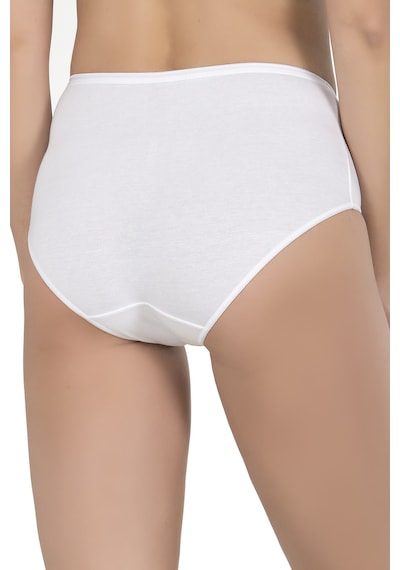 Özkan Underwear Özkan 23922 3'lü Paket Kadın Pamuklu Modal Esnek Yumuşak Yüksek Bel Bato Külot Beyaz