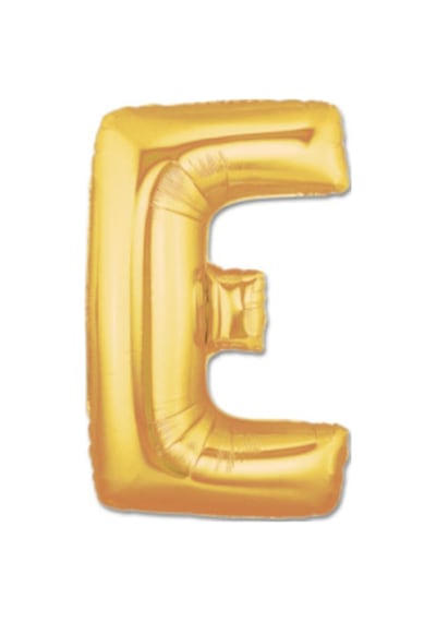 Gold Folyo Balon E Harfi 16inç 40cm Sarı