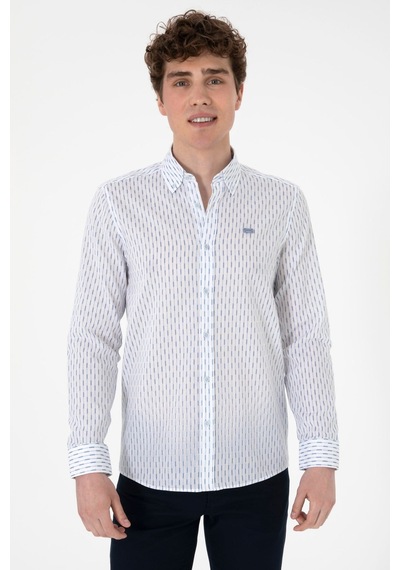 U.S. Polo Assn. U.s. Polo Assn. Erkek Uzun Kollu Slim Fit Gömlek 2108466 Mavi