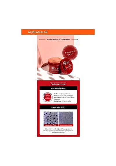 Mıssha Gözenekli Ciltler İçin Kili Maskesi 110ml Red Clay Pore Mask