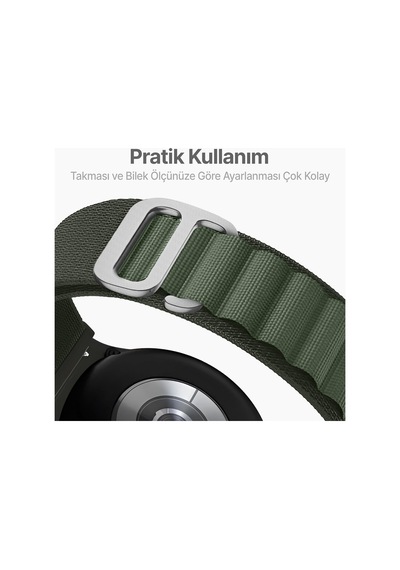 Samsung Galaxy Watch 7/6/5/4/fe Serisi 40mm/44mm Watch 6/4 Classic 47mm/43mm/42mm Samsung Watch 5 Pro 45mm İçin Hafif Ve Yumuşak 20mm Kavisli Alpine Loop Kumaş Kordon Diğer