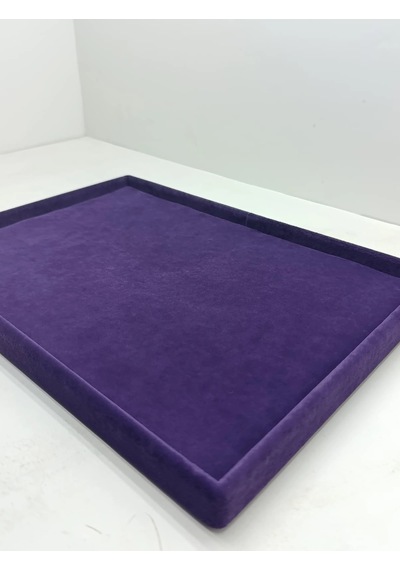Süet Kumaş Mor Renk 34/24 Cm Takı Servis Sunum Tablası