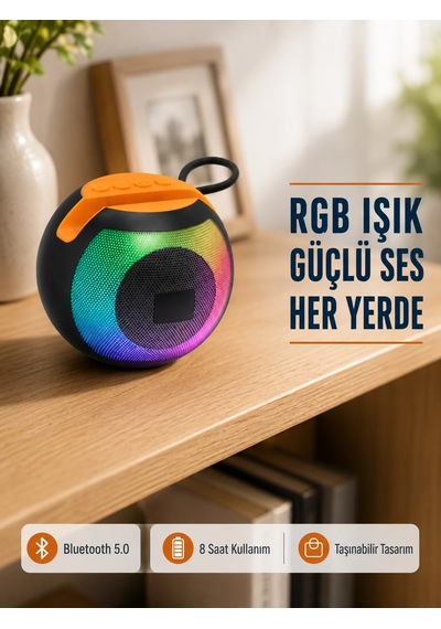 Kargo Rgb Işıklı Bluetooth Hoparlör 360 Stereo Ses Ve 8 Saat Çalma Süresi Najmaddin