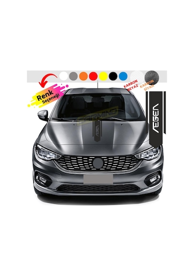 Fiat Egea Kaput Şerit Sticker