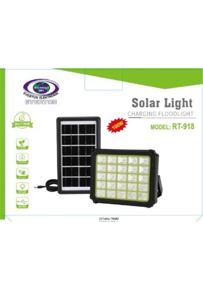 Everton Rt-918 Şarjlı 100w Solar Panelli Projektör Led Kdo