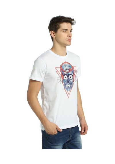 Bant Giyim - Stereo Skull Beyaz Erkek T-Shirt Tişört