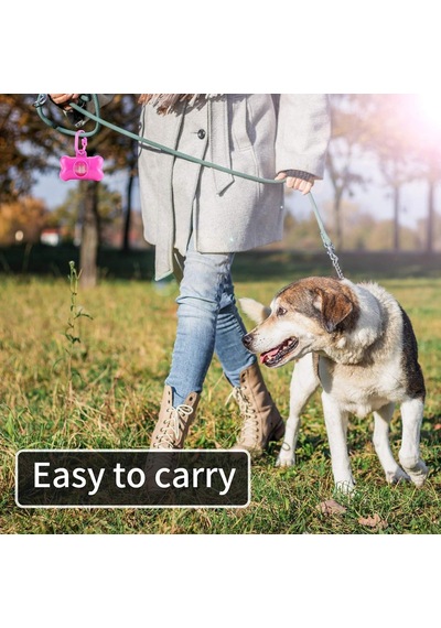 Karabinalı Çanta Köpek Dışkı Torbası Dağıtıcısı, 1 Rulo Köpek Kaka Poşeti Dahil, Tasmaya Takılabilir Dog
