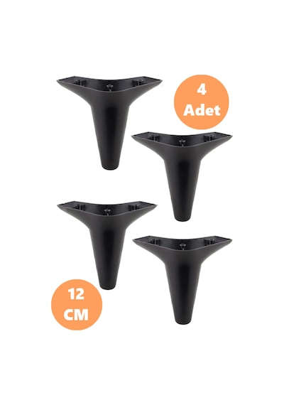 Aspen Lüks Mobilya Kanepe Koltuk Tv Ünitesi Baza Ayağı Ayakları 12 Cm Siyah Ayak 4 Adet . Siyah Diğer