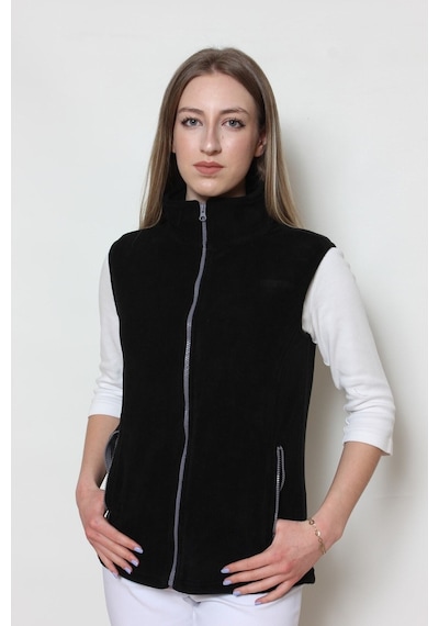 CottonCool Kadın Polar Yelek Siyah