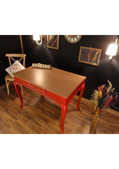 Wooding-Mobilya Wooding 100 Cm Çekmeceli Masif Kırmızı Naturel Çalışma Masası Wooding-Mobilya Wooding 100 Cm Çekmeceli Masif Kırmızı Naturel Çalışma Masası