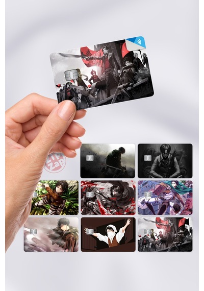 Levi Ackerman Kart Kaplama Sticker 8 Adet Çok Renkli