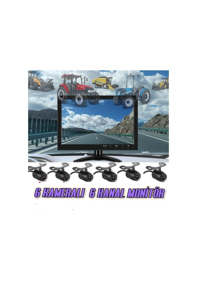 10 İnç 6 Kanallı 6 Kameralı Araç Monitörü Twogo Go-6006